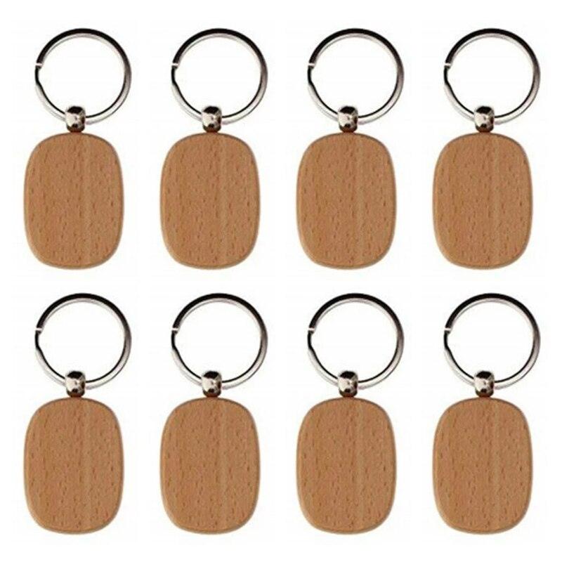 Wooden ID Tags Blank Rectangle Wooden Key Chain Diy - TwoTrees Official Shop