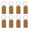 Wooden ID Tags Blank Rectangle Wooden Key Chain Diy - Rectangular