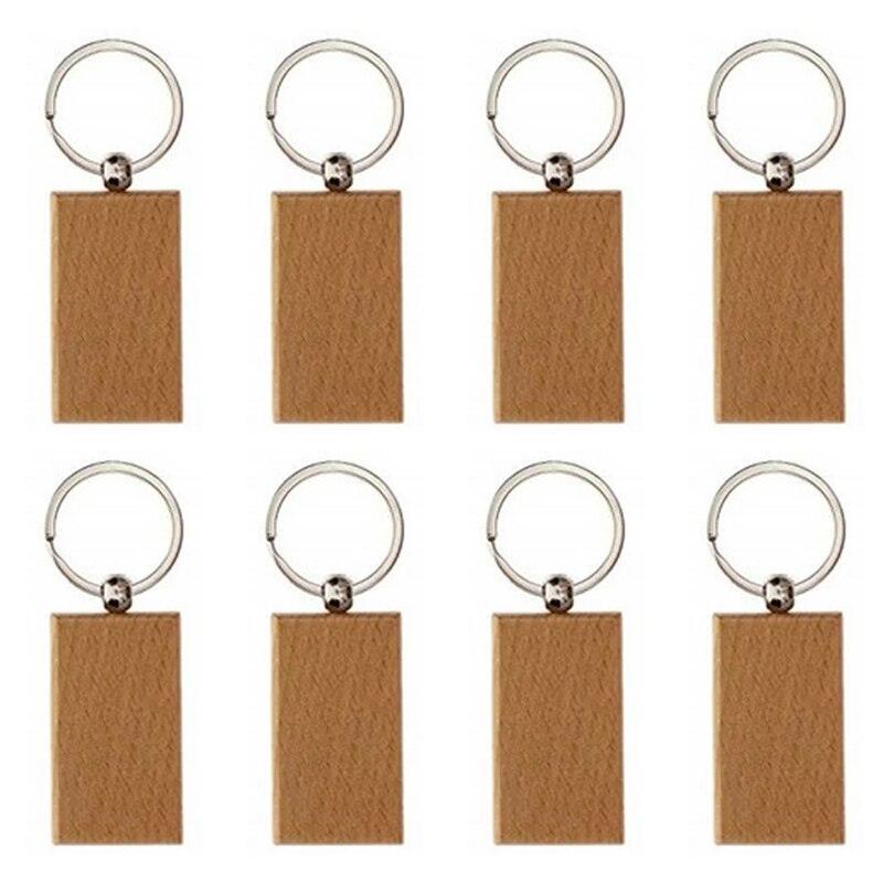Wooden ID Tags Blank Rectangle Wooden Key Chain Diy - TwoTrees Official Shop