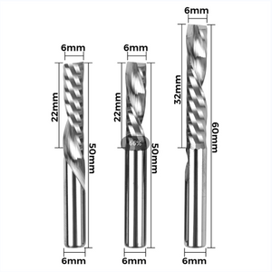 Twotrees 6-shank left-handed single-edge spiral milling cutter