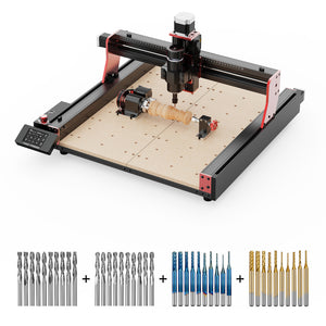 Twotrees TTC-450 PRO CNC Router Machine + 500w Motor + 4th Axis CNC Rotary + End Mills