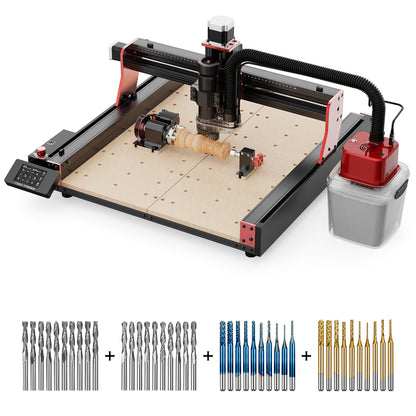 Twotrees TTC450 PRO CNC Router Machine + 500W Motor + 4th Axis Module + Vacuum Cleaner  +End Mills