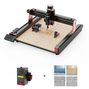 Twotrees TTC-450 PRO CNC Router Machine + TC20 Laser Module + 500w Motor + 4th Axis CNC Rotary + End Mills