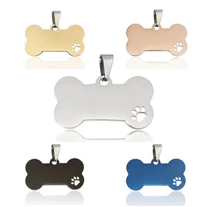 Twotrees 20Pcs Stainless steel Bone Pet ID Tag