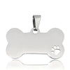 Twotrees 20Pcs Stainless steel Bone Pet ID Tag - Silver