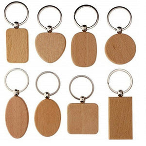 Wooden ID Tags Blank Rectangle Wooden Key Chain Diy - TwoTrees Official Shop